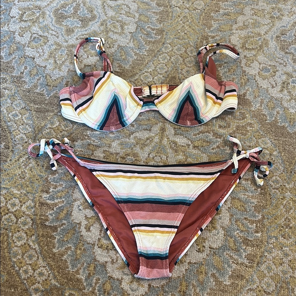 Striped Multicolor Bikini Set